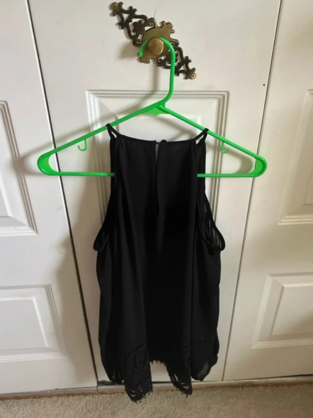 Michael Kors Black Pleated Halter Camisole